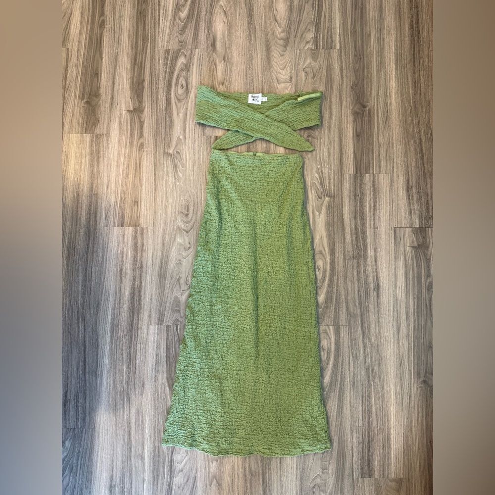 Princess Polly Matilda Maxi Set Green size 2 skirt and top matching set - Picture 8 of 12
